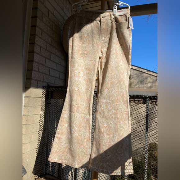 Wrangler High Rise Fierce Flare Paisley Colorful Print Cotton Jeans Size 8 29/32 - Picture 16 of 16